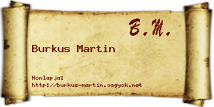 Burkus Martin névjegykártya