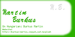 martin burkus business card
